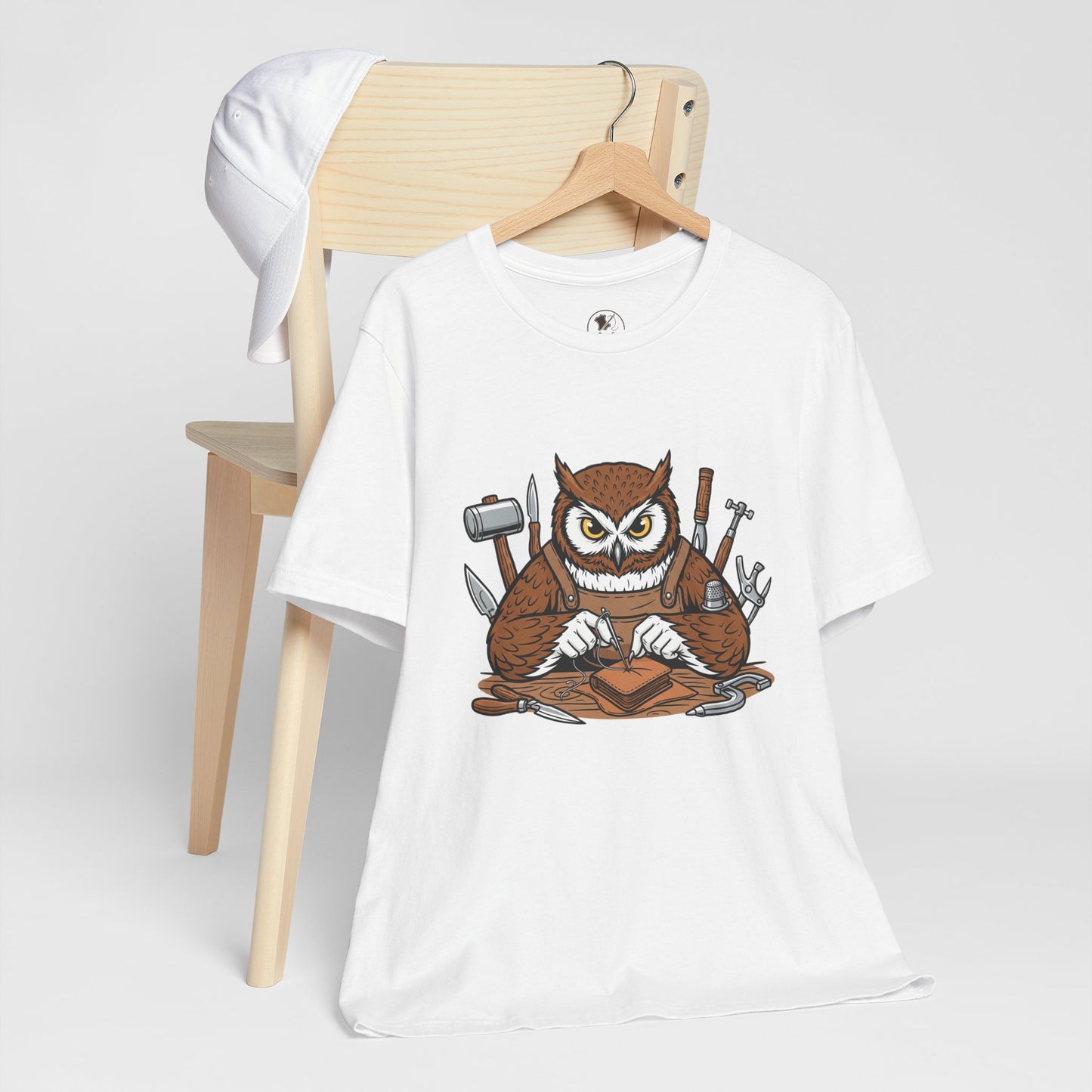 Owl Artisan Tee - Perfect Gift for Craft Lovers and Nature Enthusiasts, Handmade Casual Wear - ArtOm_farm™ LEATHER