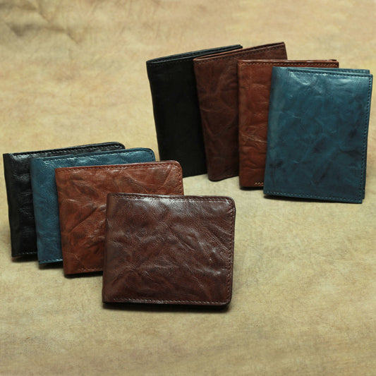 Simple Retro Vintage Leather Wallet for Timeless Style - ArtOm_farm™ LEATHER 