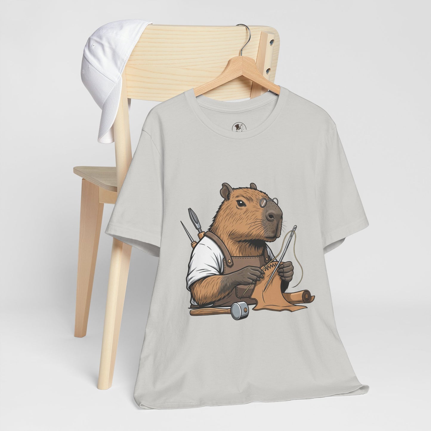 Crafty Beaver T-Shirt - Cute Animal Graphic Tee for Nature Lovers, Eco-Friendly Casual Wear - ArtOm_farm™ LEATHER 