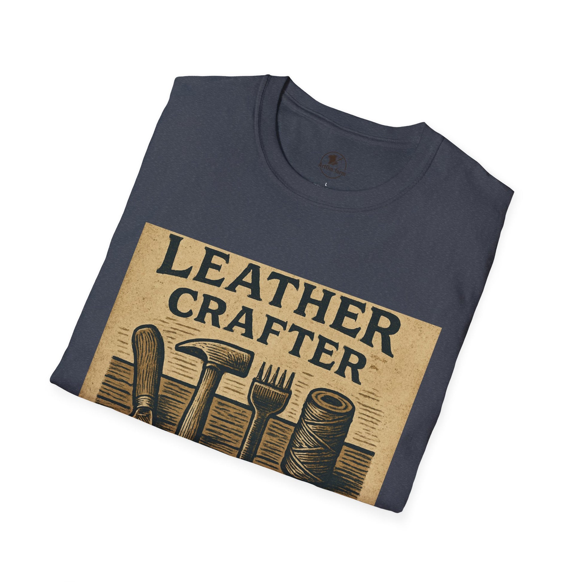 Leatherworking T-Shirt for Enthusiasts, Unisex Softstyle Tee for Craft Workshops and Holidays, Durable and Stylish Gift - ArtOm_farm™ LEATHER