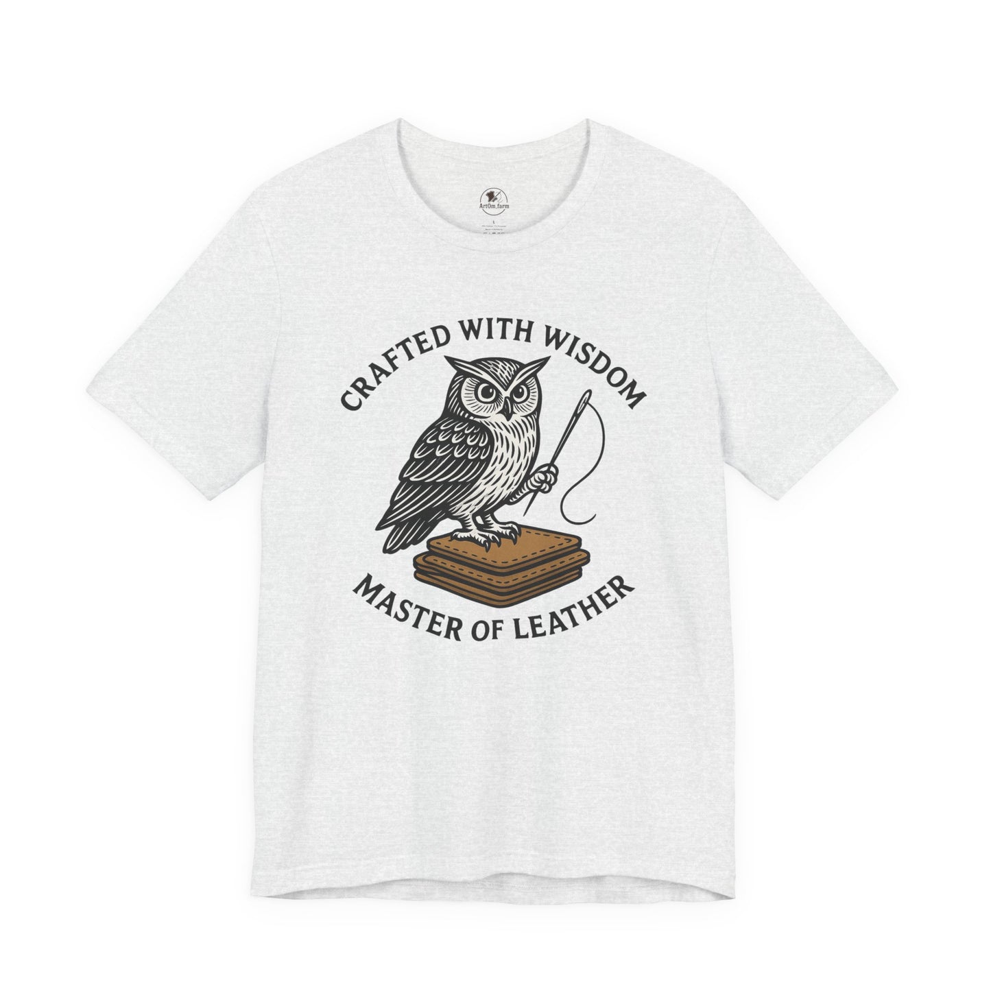 Wise Owl Unisex Tee - Unique Animal Design, Eco-Friendly Apparel for Crafters and Style Enthusiasts - ArtOm_farm™ LEATHER
