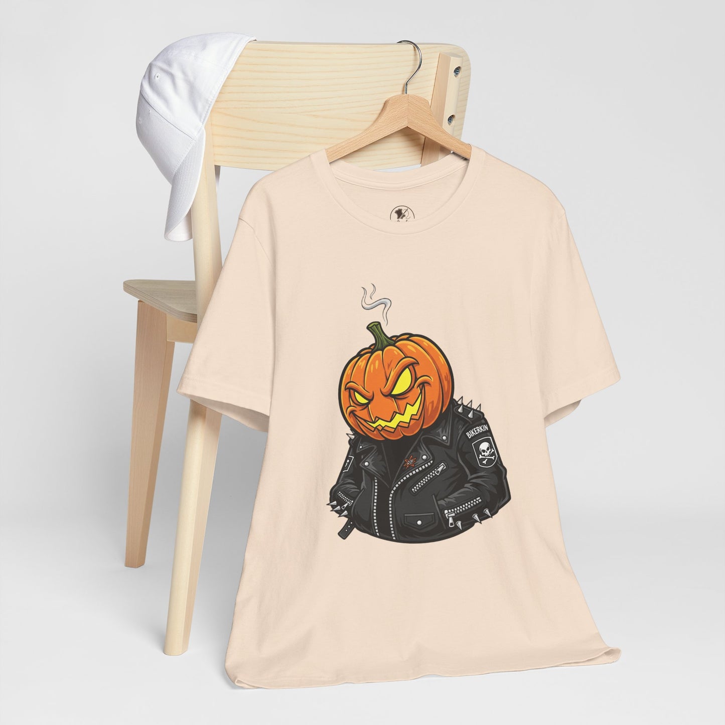 Pumpkin Punk T-Shirt - Edgy Halloween Graphic Tee for Unisex Style at Autumn Parties