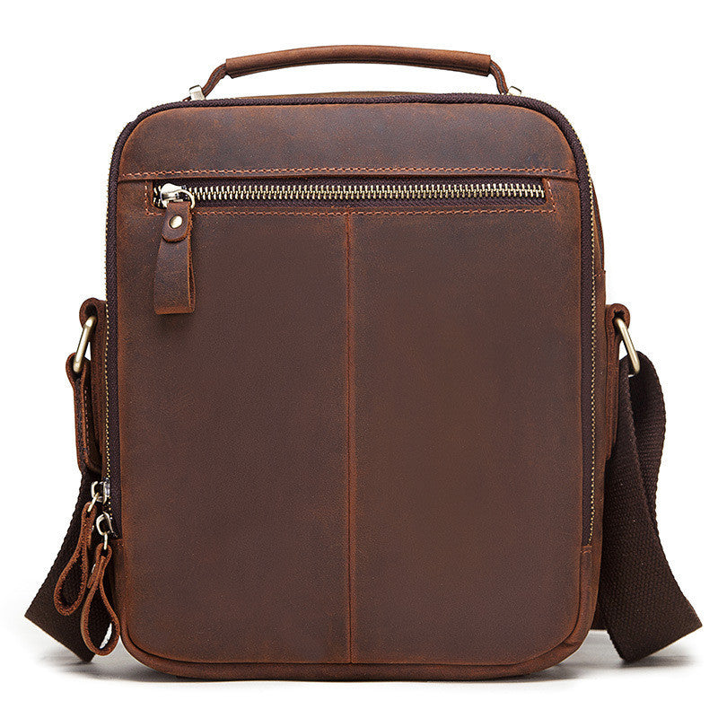 Men's Leather Crossbody Bag - Crazy Horse Leather Single-shoulder Design - ArtOm_farm™ LEATHER 