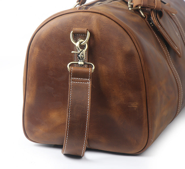 Retro Leather Travel Bag - Crazy Horse Leather Handy Fitness Luggage - ArtOm_farm™ LEATHER