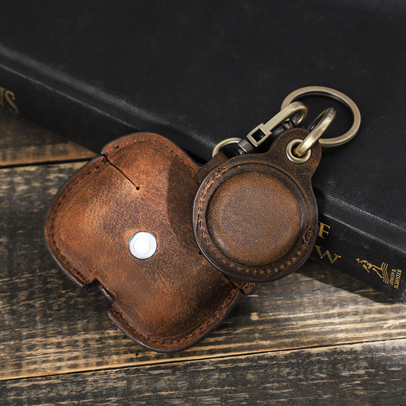 Fashion Crazy Horse Leather Bluetooth Headset Cover - Stylish Protection for Your Device - ArtOm_farm™ LEATHER 