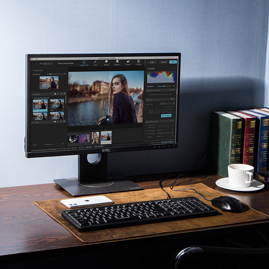 Crazy Horse Leather Laptop Desk Pad - Retro Style for Ultimate Workspace Organization - ArtOm_farm™ LEATHER 