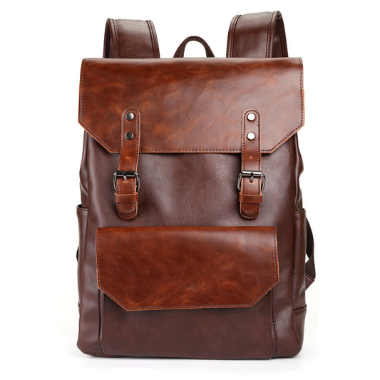 Crazy Horse Leather Backpack - Large Capacity for Men and Women - ArtOm_farm™ LEATHER 