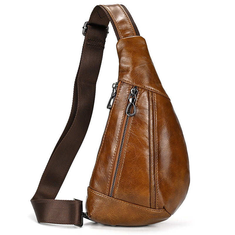 Men's Retro Shoulder Bag - Crazy Horse Skin Shoulder Bag - ArtOm_farm™ LEATHER