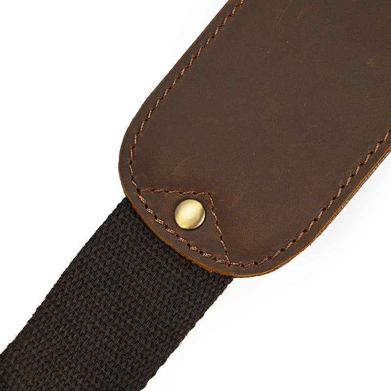 Men's Retro Leather Backpack in Genuine Crazy Horse Leather for School and Travel
