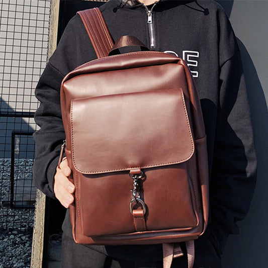 Korean Men's Retro Leather Backpack - Crazy Horse Leather Style - ArtOm_farm™ LEATHER