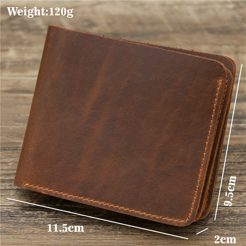 Men Crazy Horse Leather Wallet - Stylish Money and Card Bag for Modern Men - ArtOm_farm™ LEATHER 