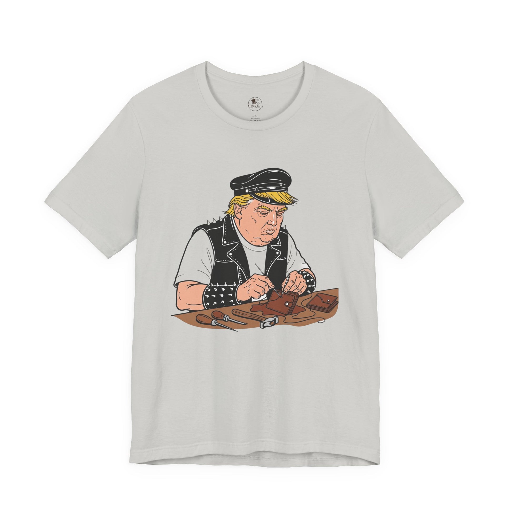Funny Graphic Tee - Unisex Humorous Shirt for Casual Wear and Unique Gift for Him - ArtOm_farm™ LEATHER 