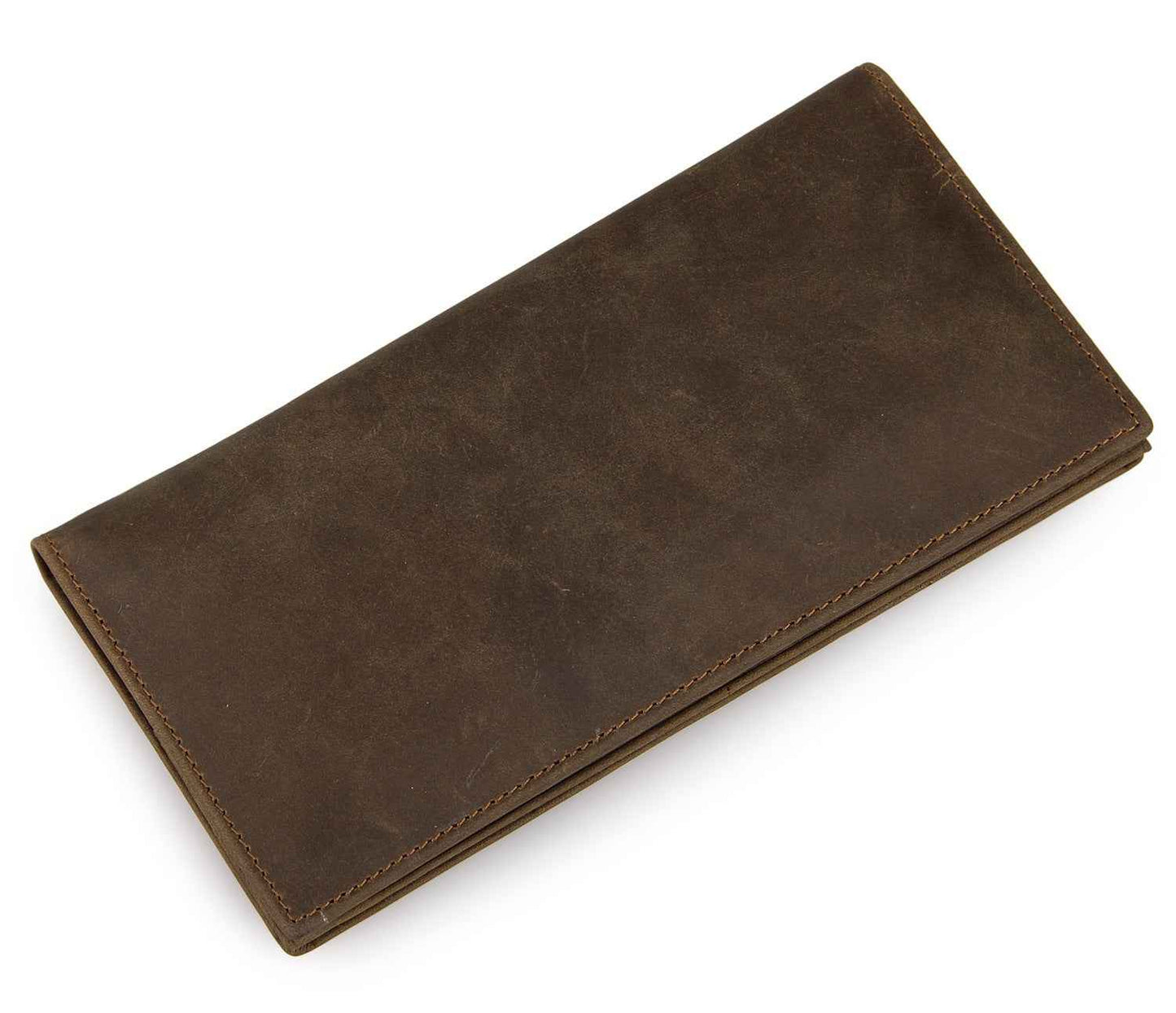 Vintage Crazy Horse Leather Wallet - Classic Long Wallet Design