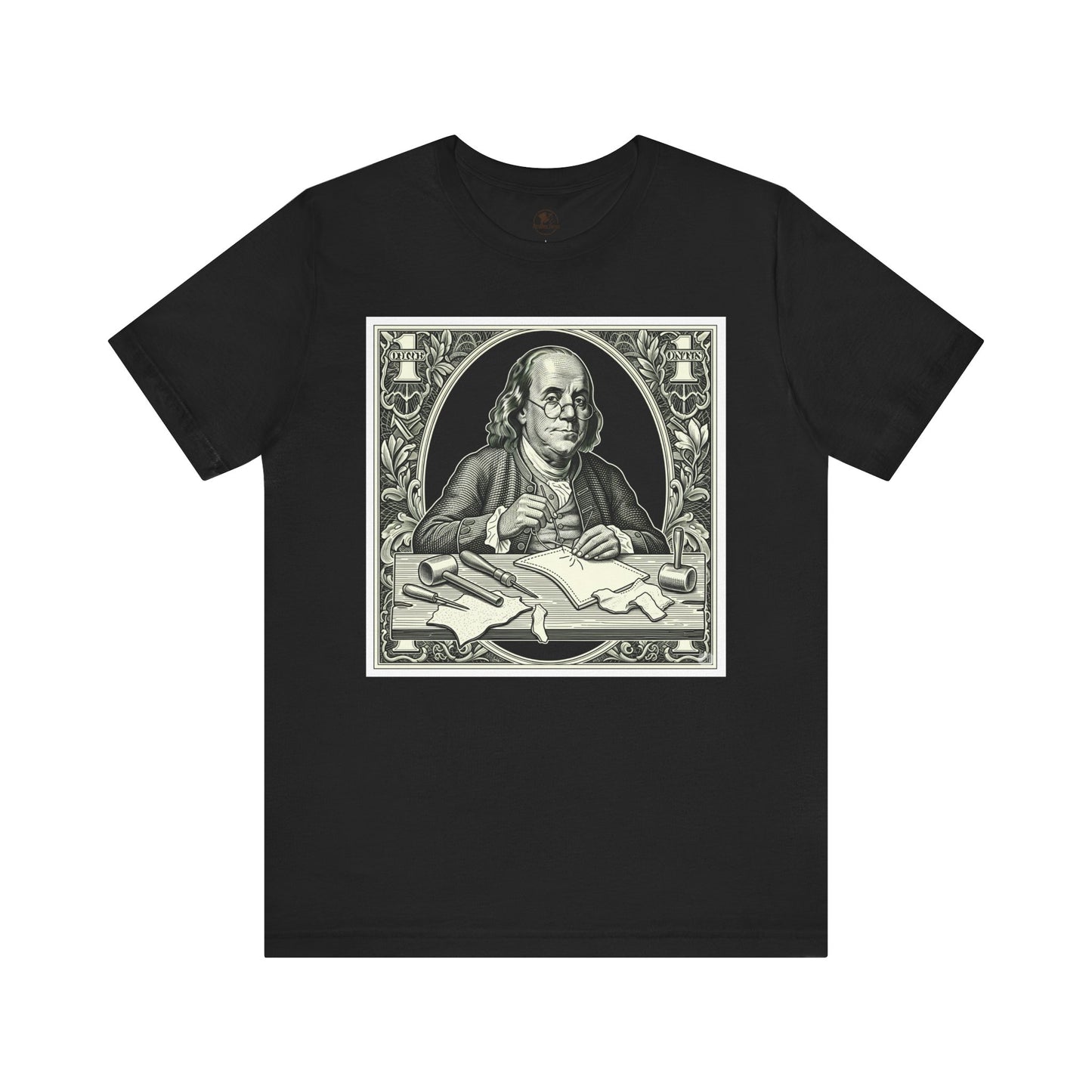 Benjamin Franklin Vintage Tee for History Lovers - Unisex Short Sleeve Shirt, Unique Teacher Gift - ArtOm_farm™ LEATHER
