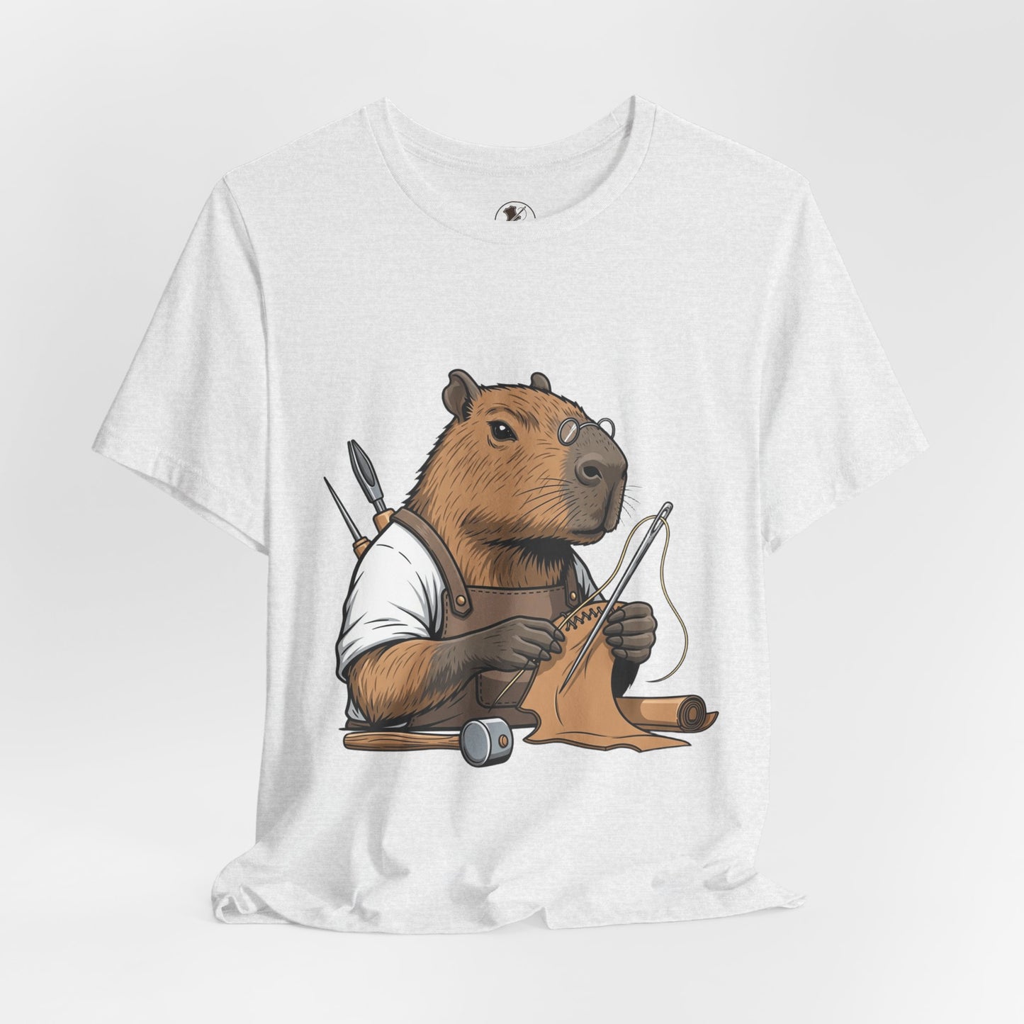 Crafty Beaver T-Shirt - Cute Animal Graphic Tee for Nature Lovers, Eco-Friendly Casual Wear - ArtOm_farm™ LEATHER