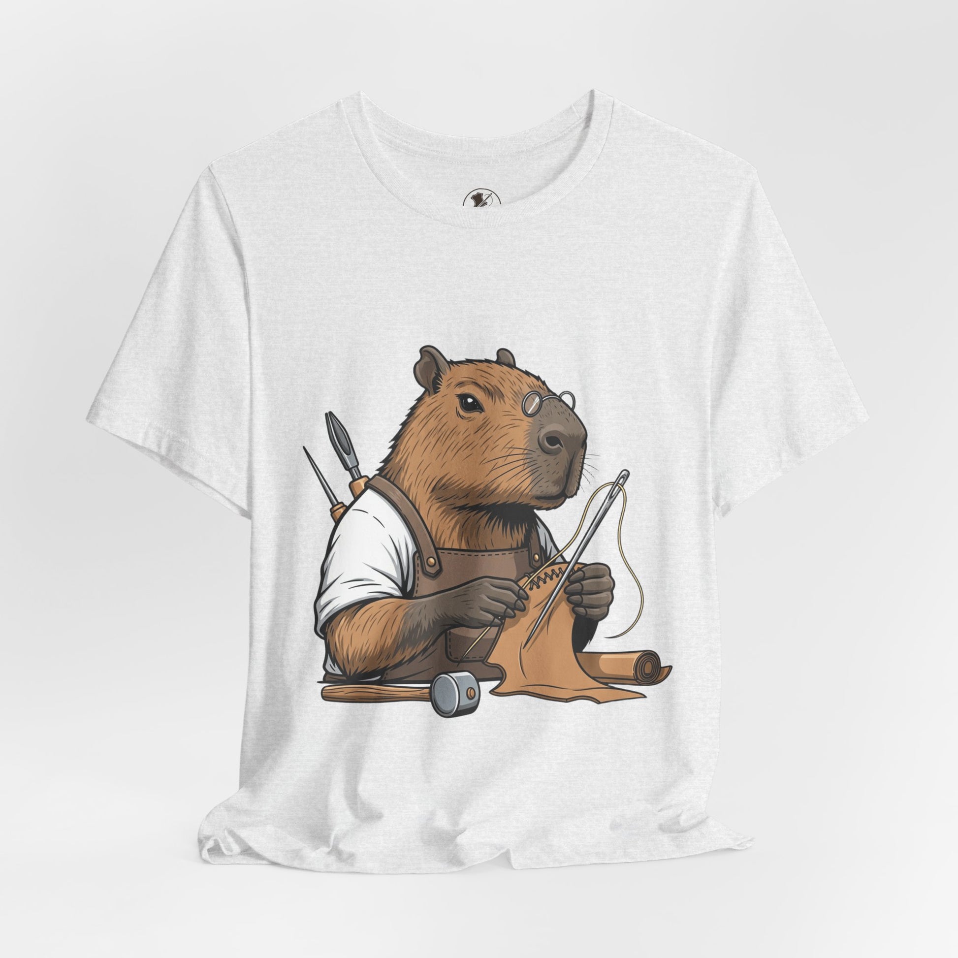 Crafty Beaver T-Shirt - Cute Animal Graphic Tee for Nature Lovers, Eco-Friendly Casual Wear - ArtOm_farm™ LEATHER
