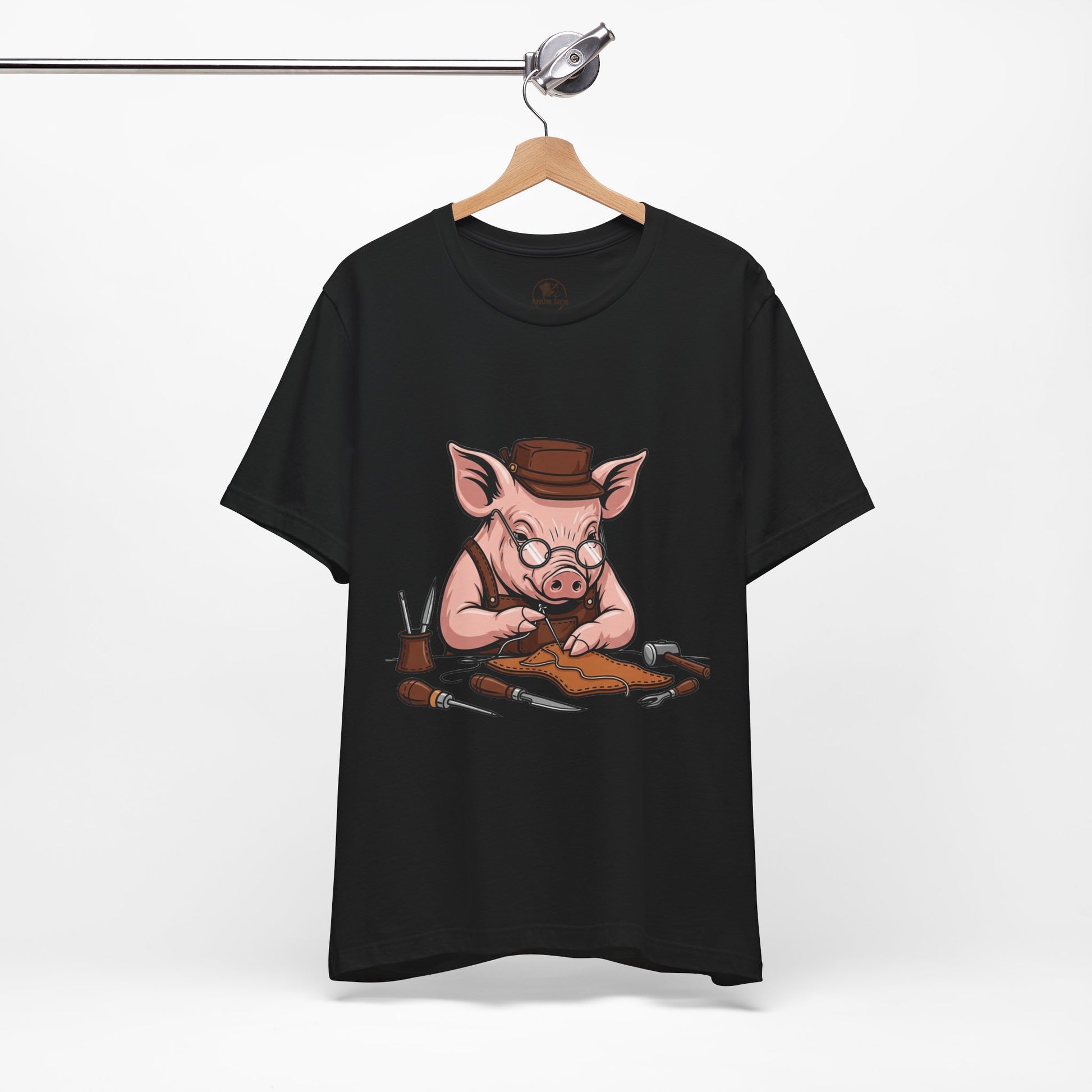 Pig Carver Tee - Funny Pig Shirt for Animal Lovers, Unique Crafting Humor Apparel, Perfect Farm Style Gift - ArtOm_farm™ LEATHER 