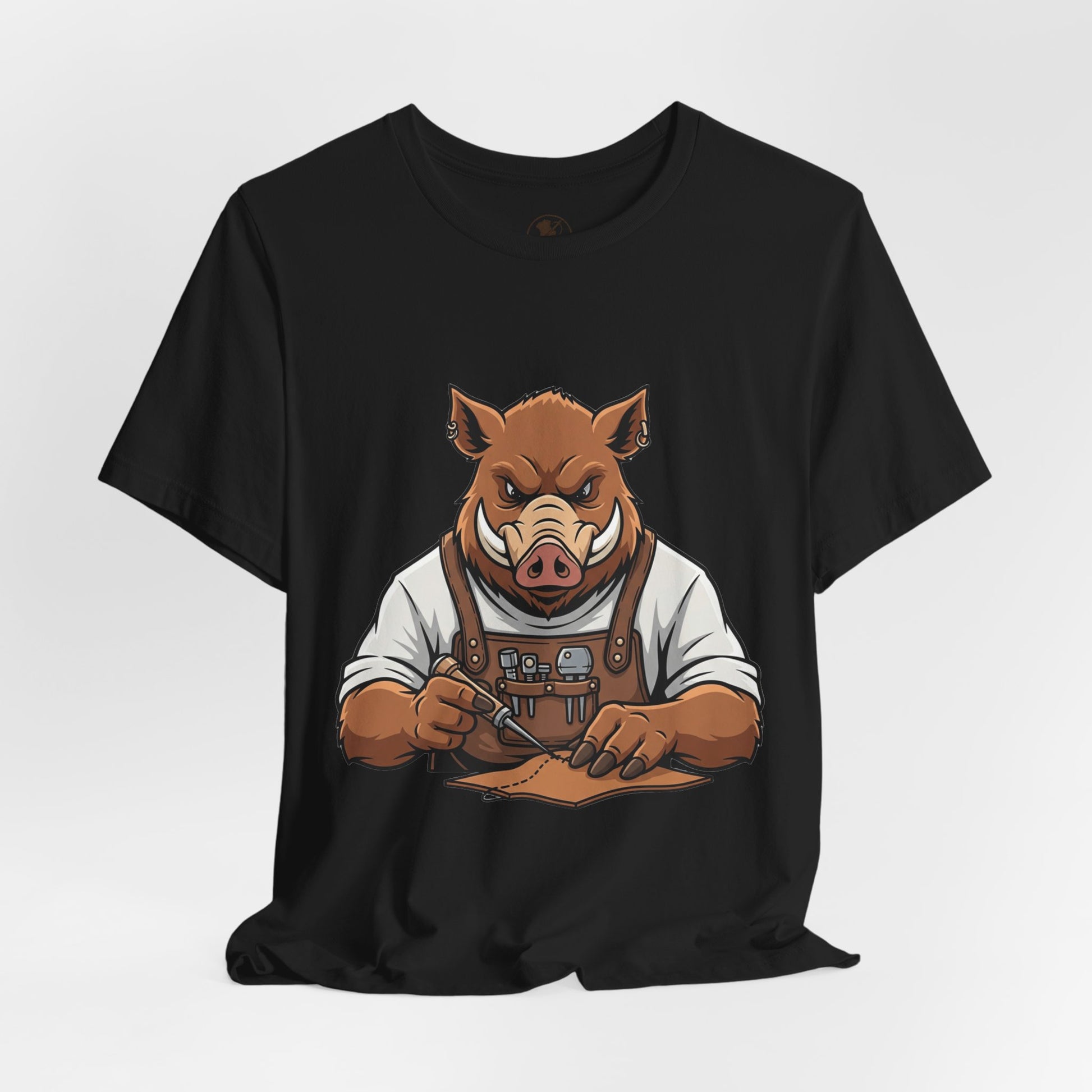 Crafty Pig Graphic Shirt - Fun Unisex Tee for Animal Lovers, Casual Birthday Apparel, and Funny Gift - ArtOm_farm™ LEATHER 