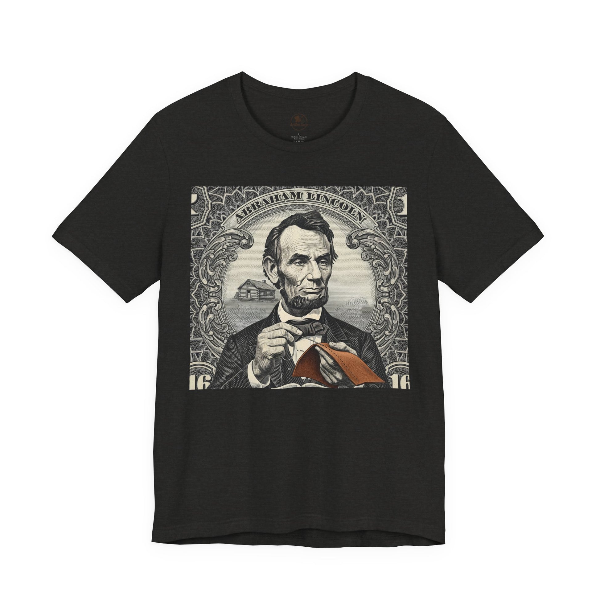 Abraham Lincoln T-Shirt - Vintage Graphic Unisex Tee for History Lovers, Educational Casual Wear, Patriotic Gift - ArtOm_farm™ LEATHER 