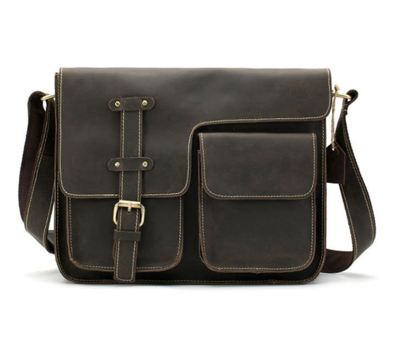 Leather Vintage Messenger Bag - Durable and Stylish Leather Messenger Bag for Everyday Use - ArtOm_farm™ LEATHER 