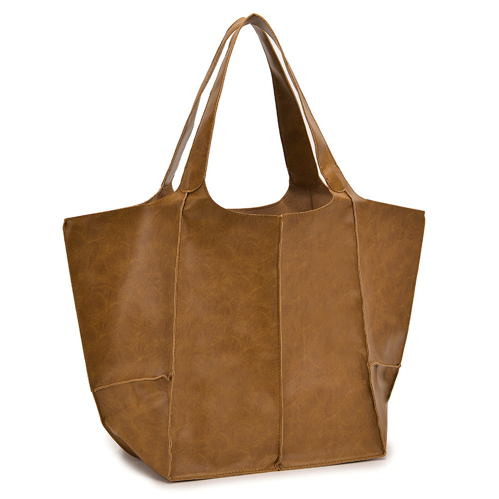 Shoulder Handbag Oil Wax Leather - Vintage Soft Leather Design - ArtOm_farm™ LEATHER 