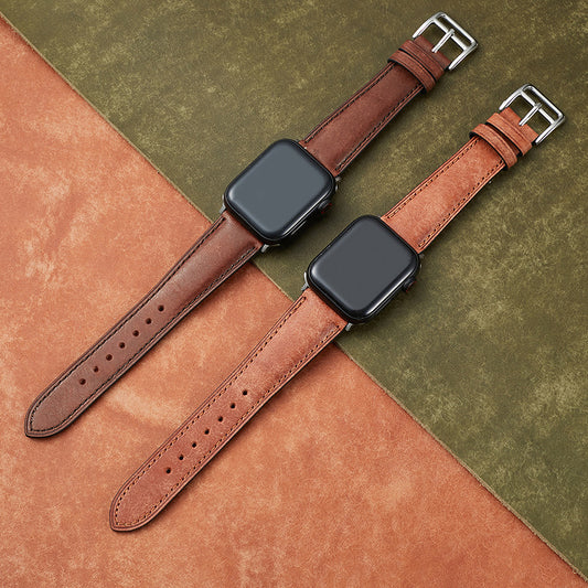 Italian Vintage Leather Watch with Frosted Leather Strap - ArtOm_farm™ LEATHER 