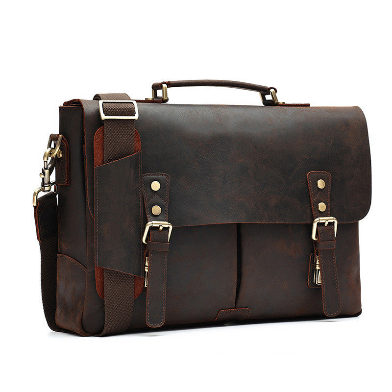Men's Vintage Leather Handbag - Stylish and Durable Design - ArtOm_farm™ LEATHER 