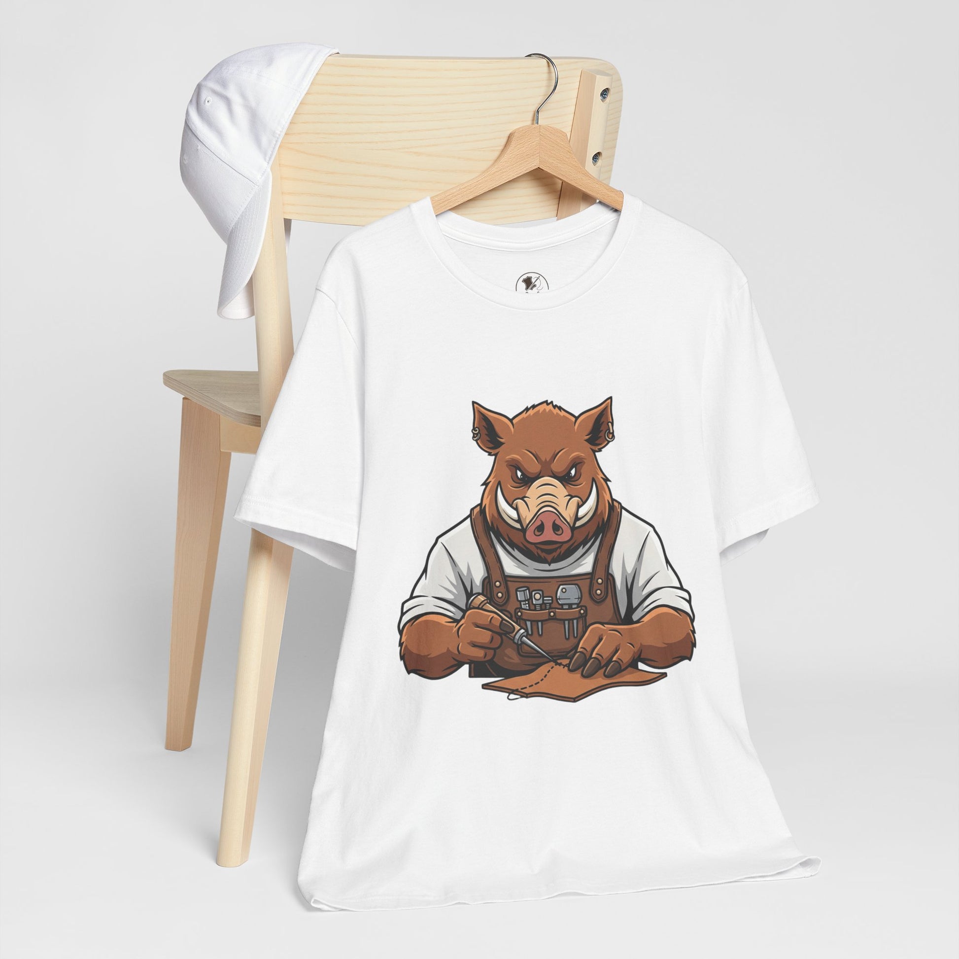 Crafty Pig Graphic Shirt - Fun Unisex Tee for Animal Lovers, Casual Birthday Apparel, and Funny Gift - ArtOm_farm™ LEATHER
