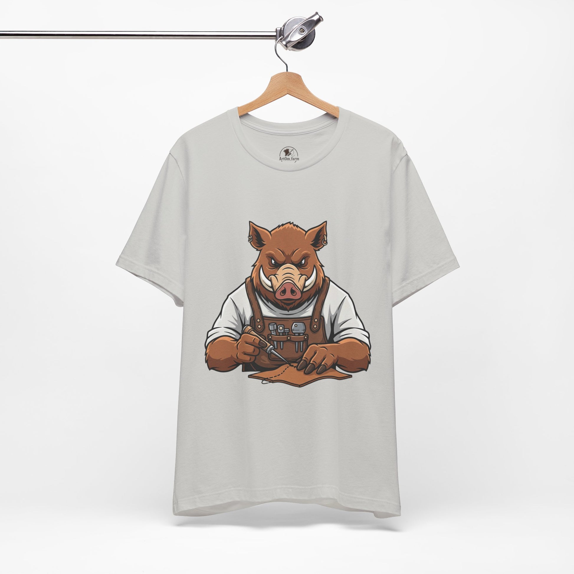 Crafty Pig Graphic Shirt - Fun Unisex Tee for Animal Lovers, Casual Birthday Apparel, and Funny Gift - ArtOm_farm™ LEATHER 