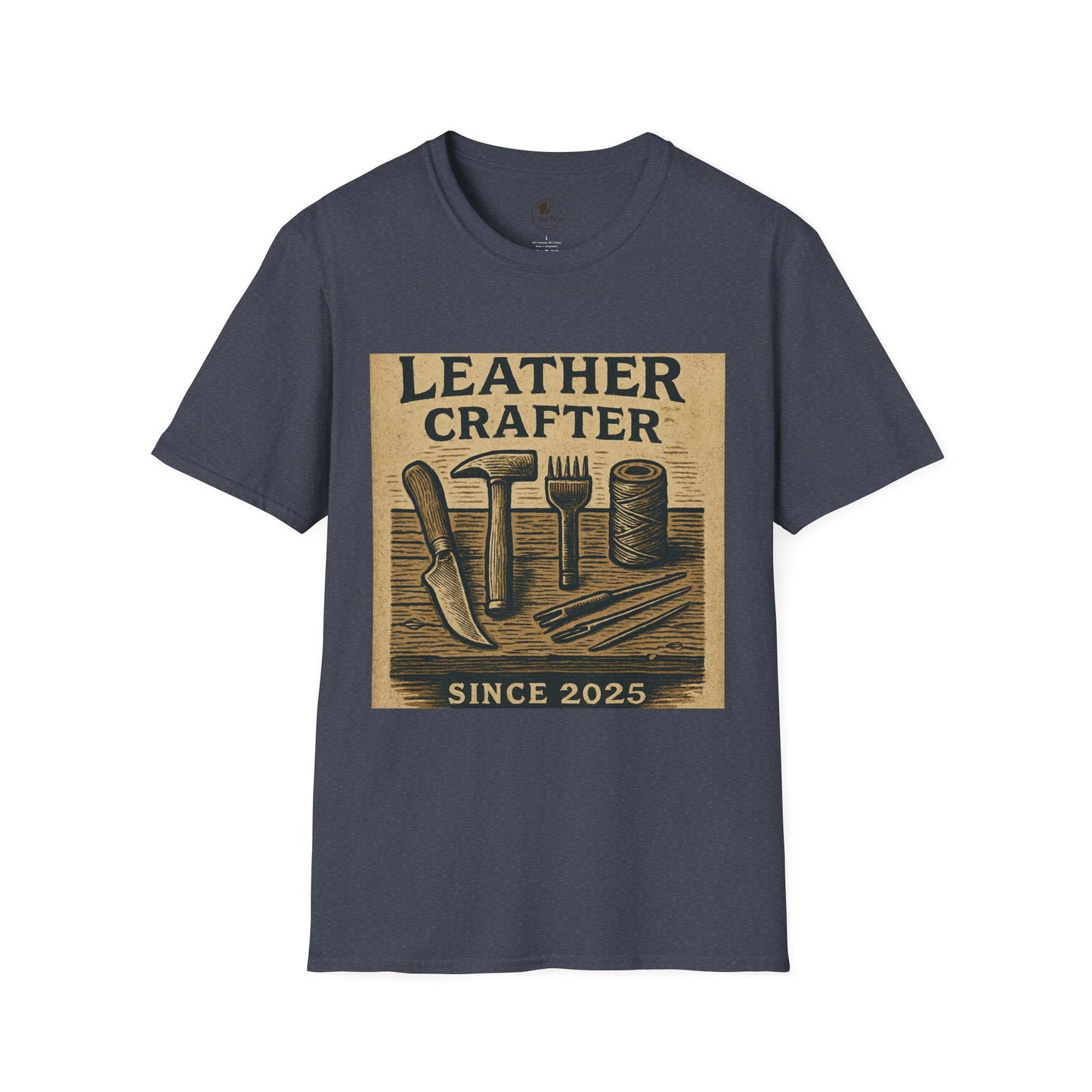 Leatherworking T-Shirt for Enthusiasts, Unisex Softstyle Tee for Craft Workshops and Holidays, Durable and Stylish Gift - ArtOm_farm™ LEATHER