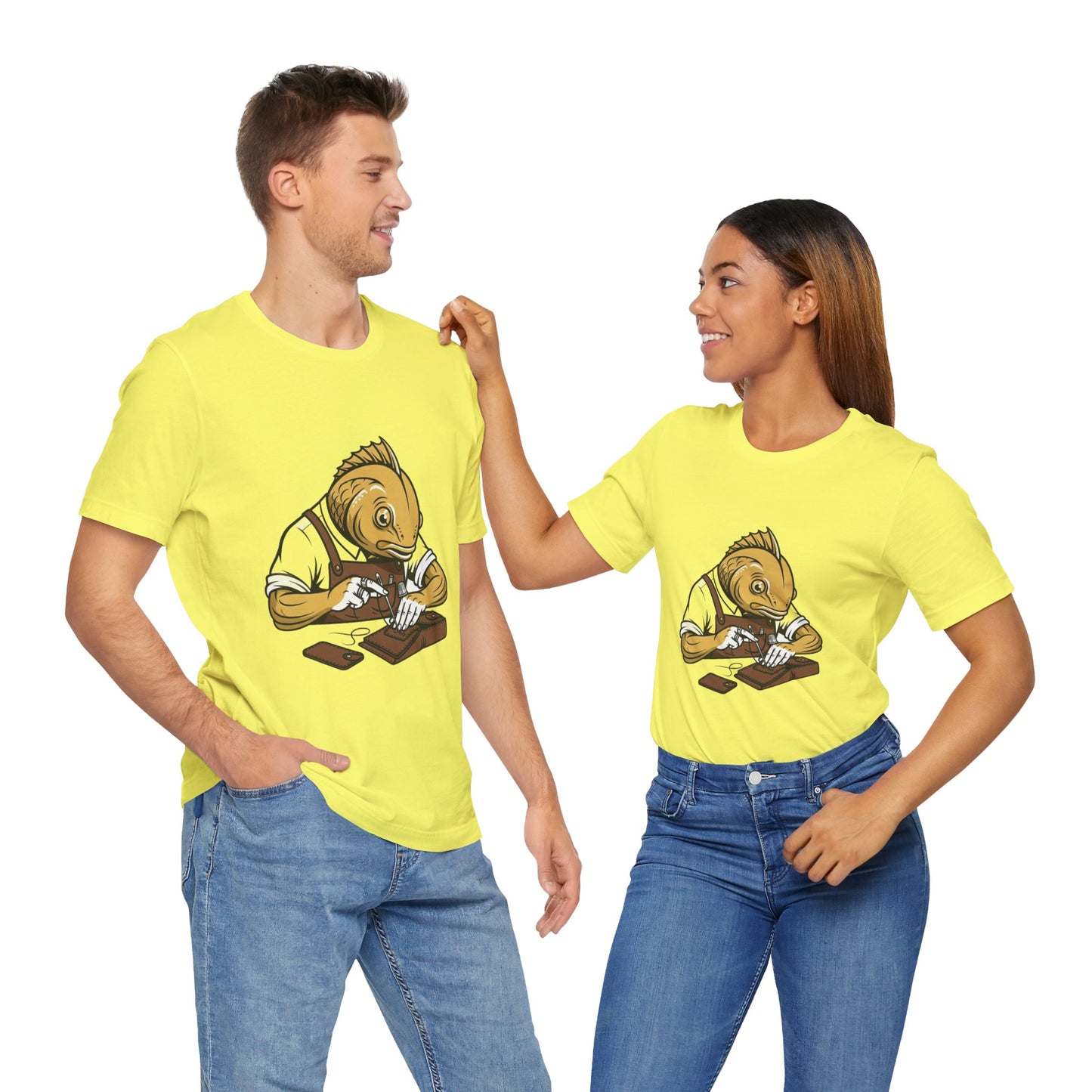 Creative Fish Artist Tee - Unique Graphic Tee for Art Lovers, Eco-Friendly Casual Wear