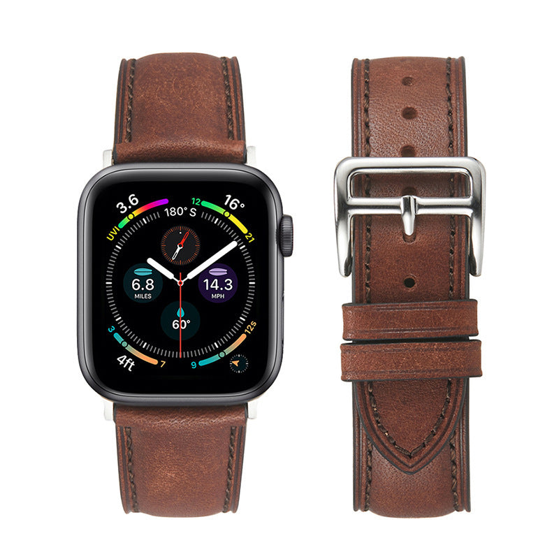 Italian Vintage Leather Watch with Frosted Leather Strap - ArtOm_farm™ LEATHER 