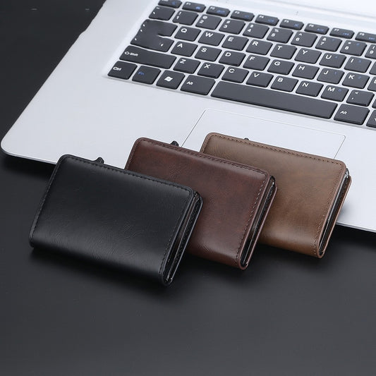 Crazy Horse Leather Card Clamp for Men - Anti-Degaussing Protection - ArtOm_farm™ LEATHER 