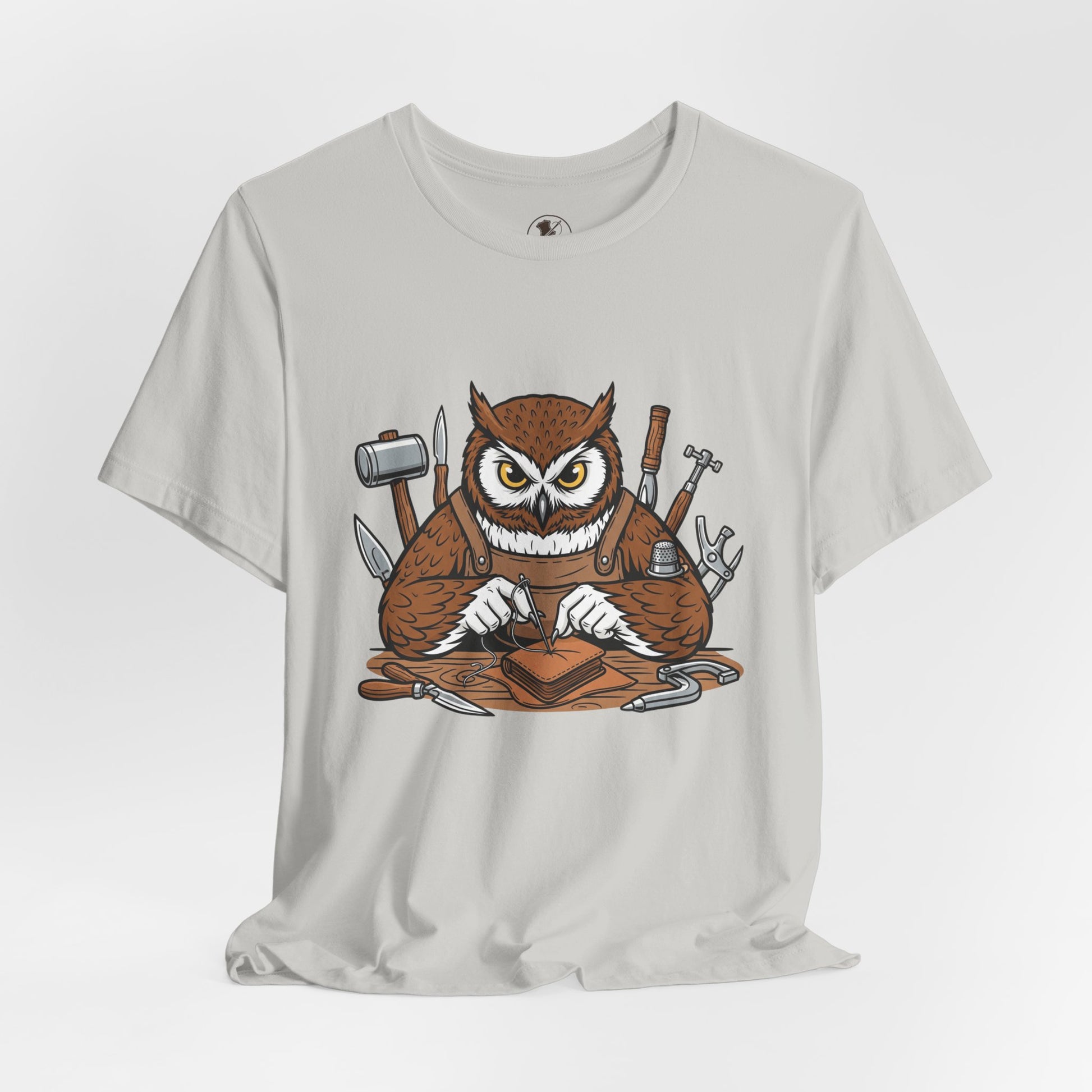 Owl Artisan Tee - Perfect Gift for Craft Lovers and Nature Enthusiasts, Handmade Casual Wear - ArtOm_farm™ LEATHER 