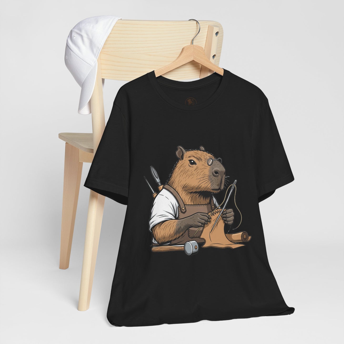 Crafty Beaver T-Shirt - Cute Animal Graphic Tee for Nature Lovers, Eco-Friendly Casual Wear - ArtOm_farm™ LEATHER 