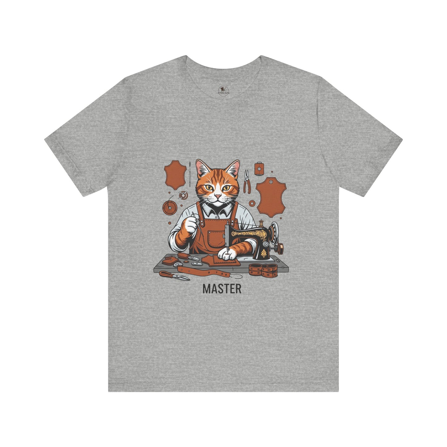 Crafty Cat Master Tee - Funny Cat Shirt for Unisex Pet Lovers, Unique Cat Apparel Gift for Cat Owners - ArtOm_farm™ LEATHER
