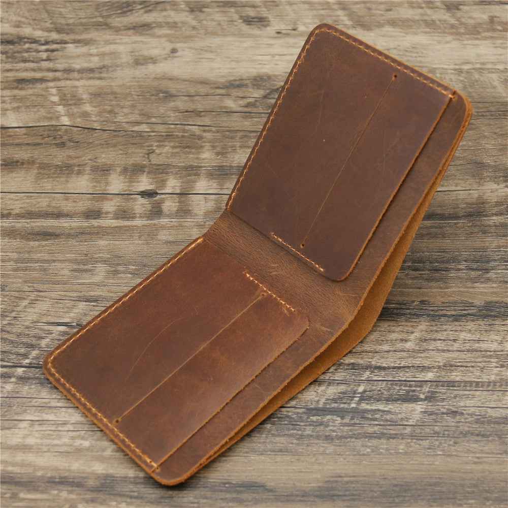 Men's Crazy Horse Leather Wallet Retro Style