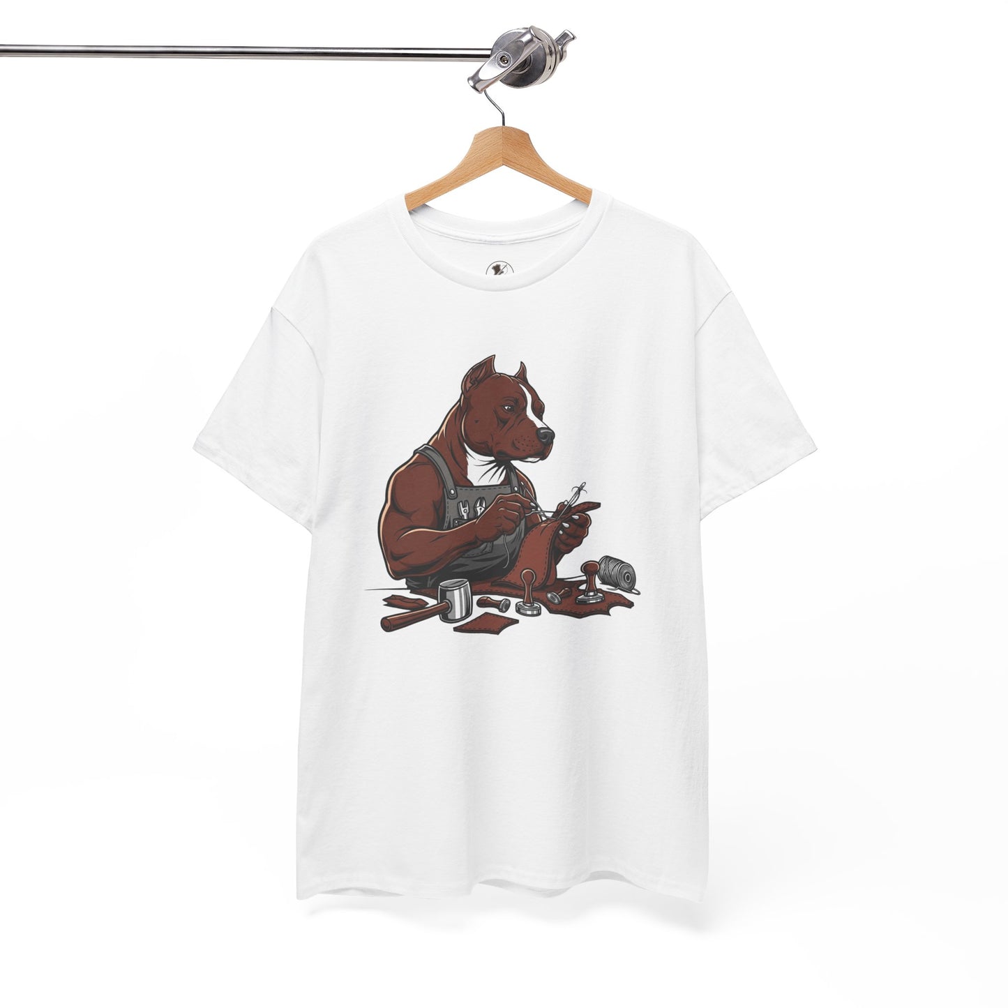 Artistic Dog Lover Tee - Casual Graphic T-Shirt for Pet Owners, Ideal Gift for Birthdays and Holidays - ArtOm_farm™ LEATHER