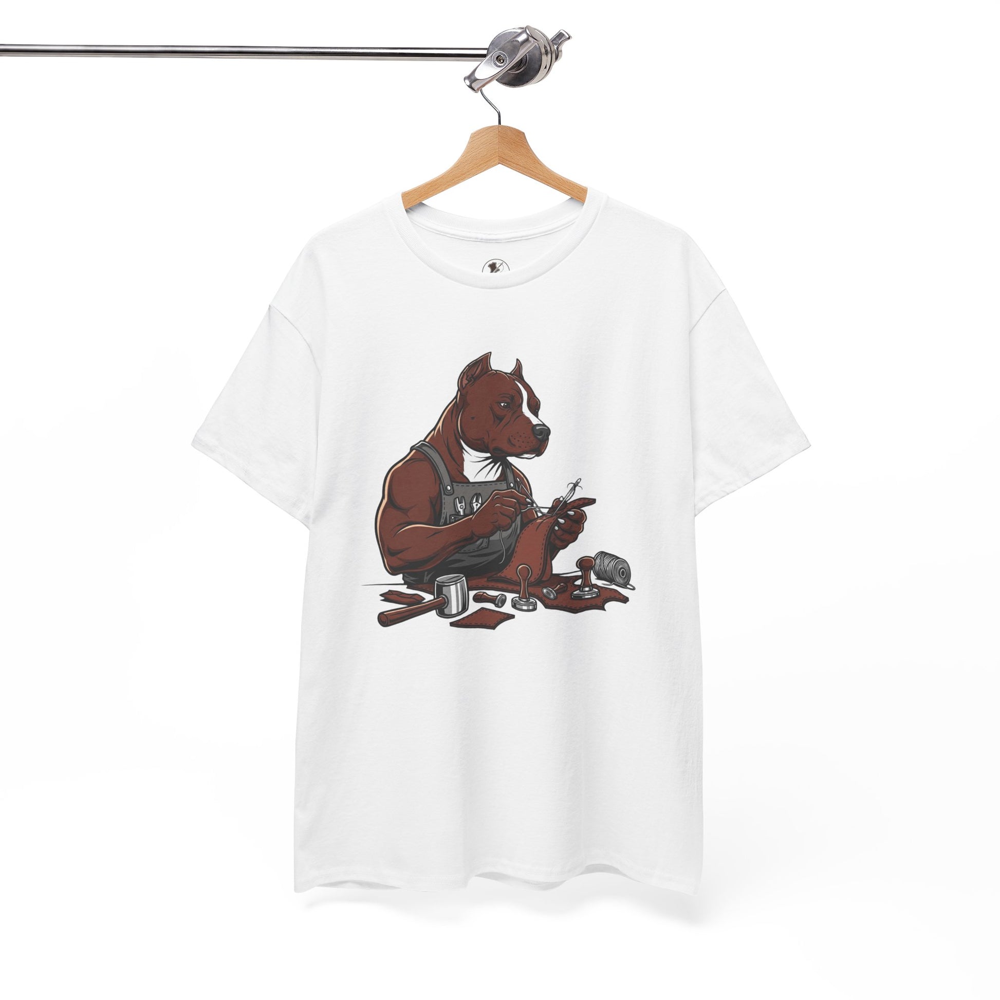 Artistic Dog Lover Tee - Casual Graphic T-Shirt for Pet Owners, Ideal Gift for Birthdays and Holidays - ArtOm_farm™ LEATHER