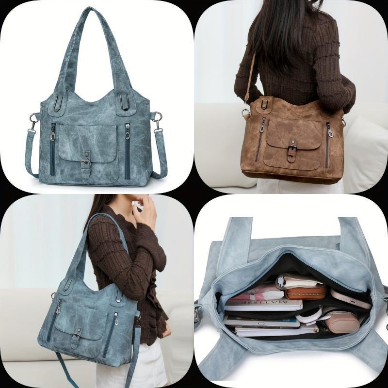 Soft Leather Handbag in Vintage Soft Synthetic Leather Design - ArtOm_farm™ LEATHER 