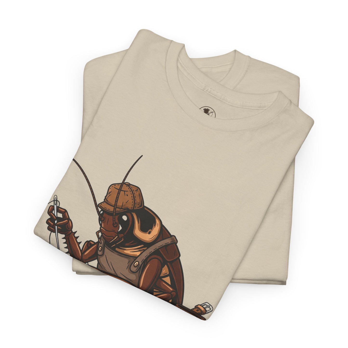 Creative Fishing Tee - Eco-Friendly Fishing Shirt with Cartoon Crab Design, Perfect Gift for Fisherman, Unisex Heavy Cotton Tee - ArtOm_farm™ LEATHER 