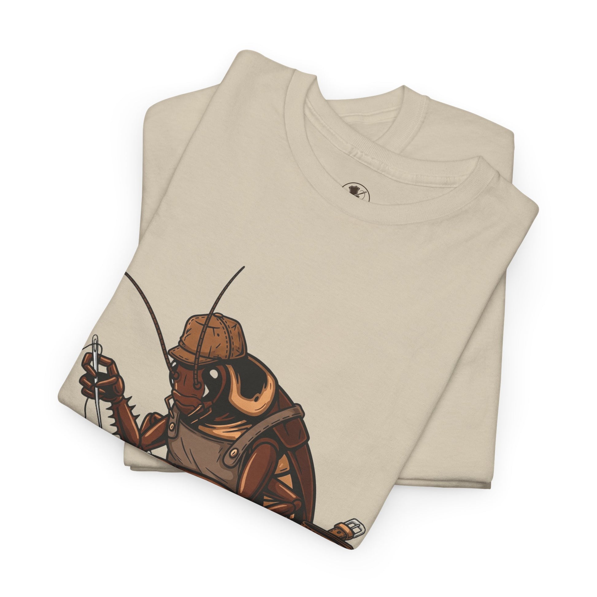Creative Fishing Tee - Eco-Friendly Fishing Shirt with Cartoon Crab Design, Perfect Gift for Fisherman, Unisex Heavy Cotton Tee - ArtOm_farm™ LEATHER 