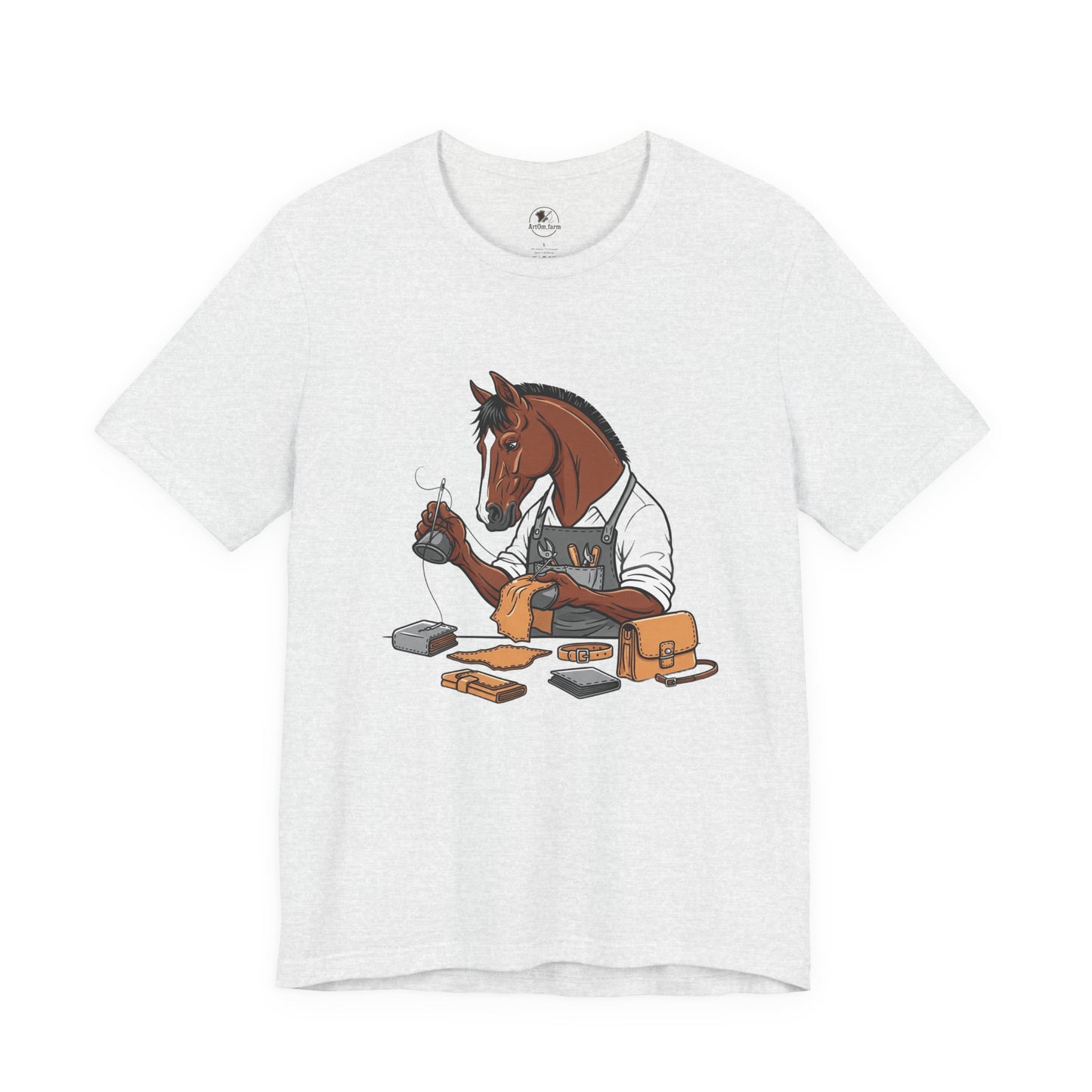 Equestrian Unisex Tee - Funny Horse Shirt for Animal Enthusiasts, Perfect Gift for Horse Lovers - ArtOm_farm™ LEATHER