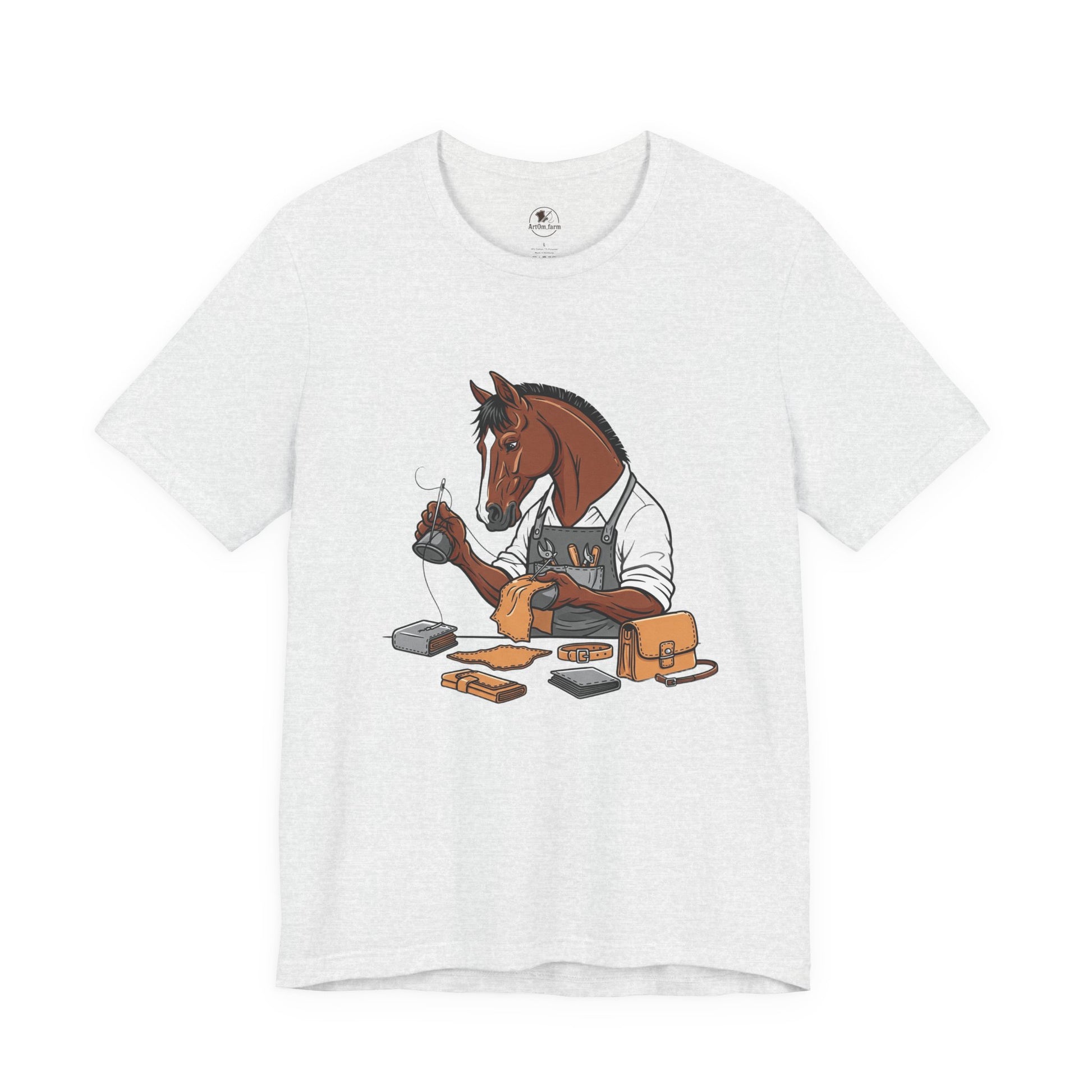 Equestrian Unisex Tee - Funny Horse Shirt for Animal Enthusiasts, Perfect Gift for Horse Lovers - ArtOm_farm™ LEATHER
