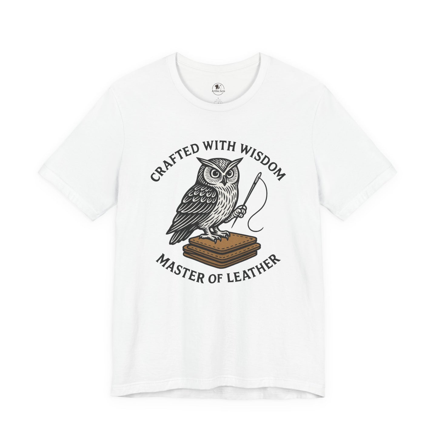 Wise Owl Unisex Tee - Unique Animal Design, Eco-Friendly Apparel for Crafters and Style Enthusiasts - ArtOm_farm™ LEATHER