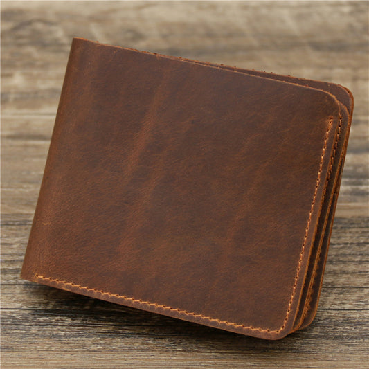 Men Crazy Horse Leather Wallet - Stylish Money and Card Bag for Modern Men - ArtOm_farm™ LEATHER 