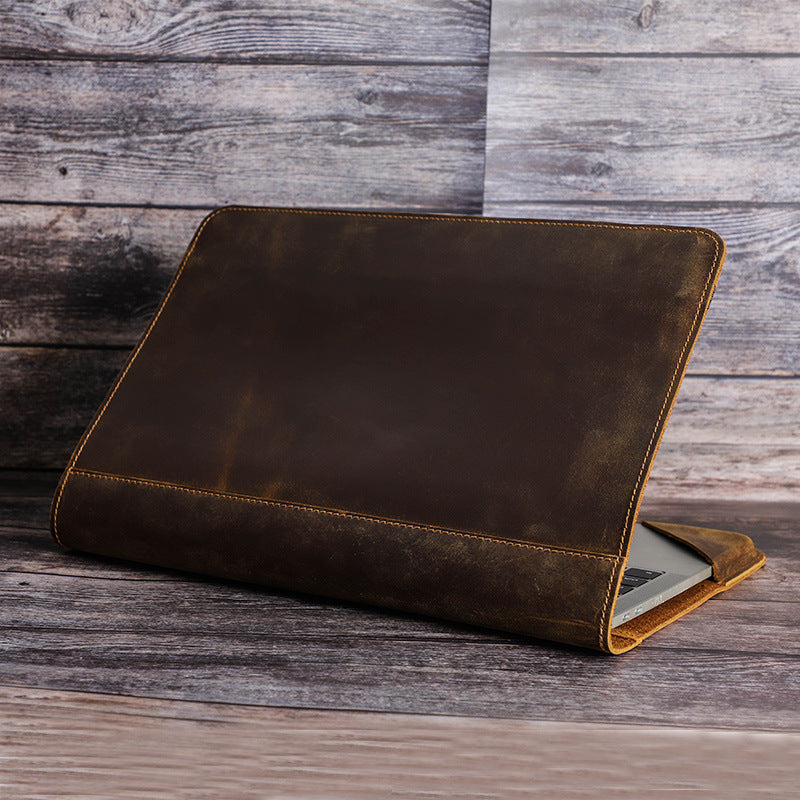 Crazy Horse Leather Laptop Case for 13.6-inch Devices - ArtOm_farm™ LEATHER 