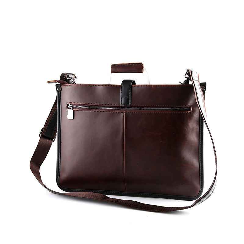 Men's One Shoulder Messenger Bag in Crazy Horse Leather