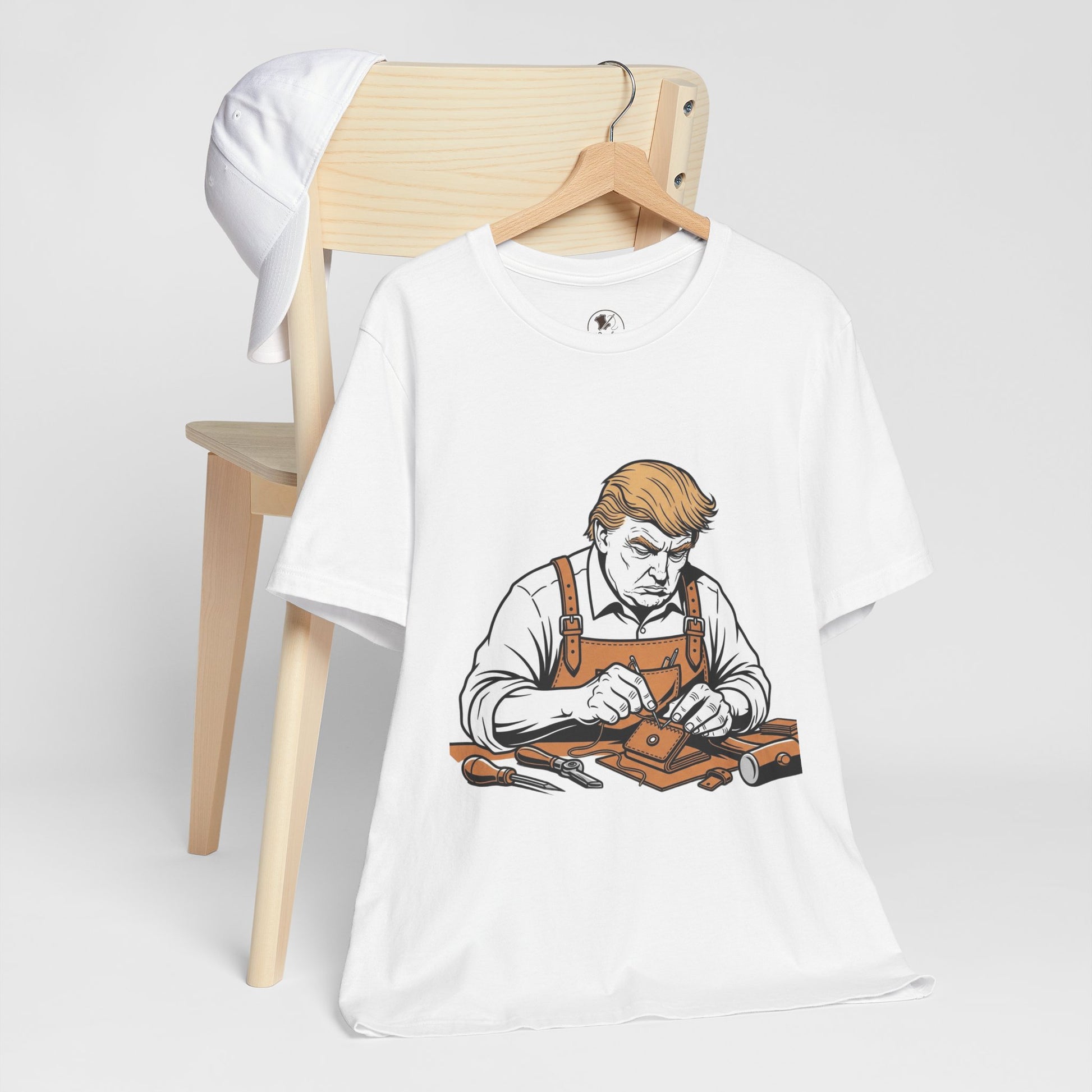Craftsman Graphic Tee - Workshop T-Shirt for Hobbyists, Unisex Short Sleeve Father's Day Apparel, Artisan Merch - ArtOm_farm™ LEATHER