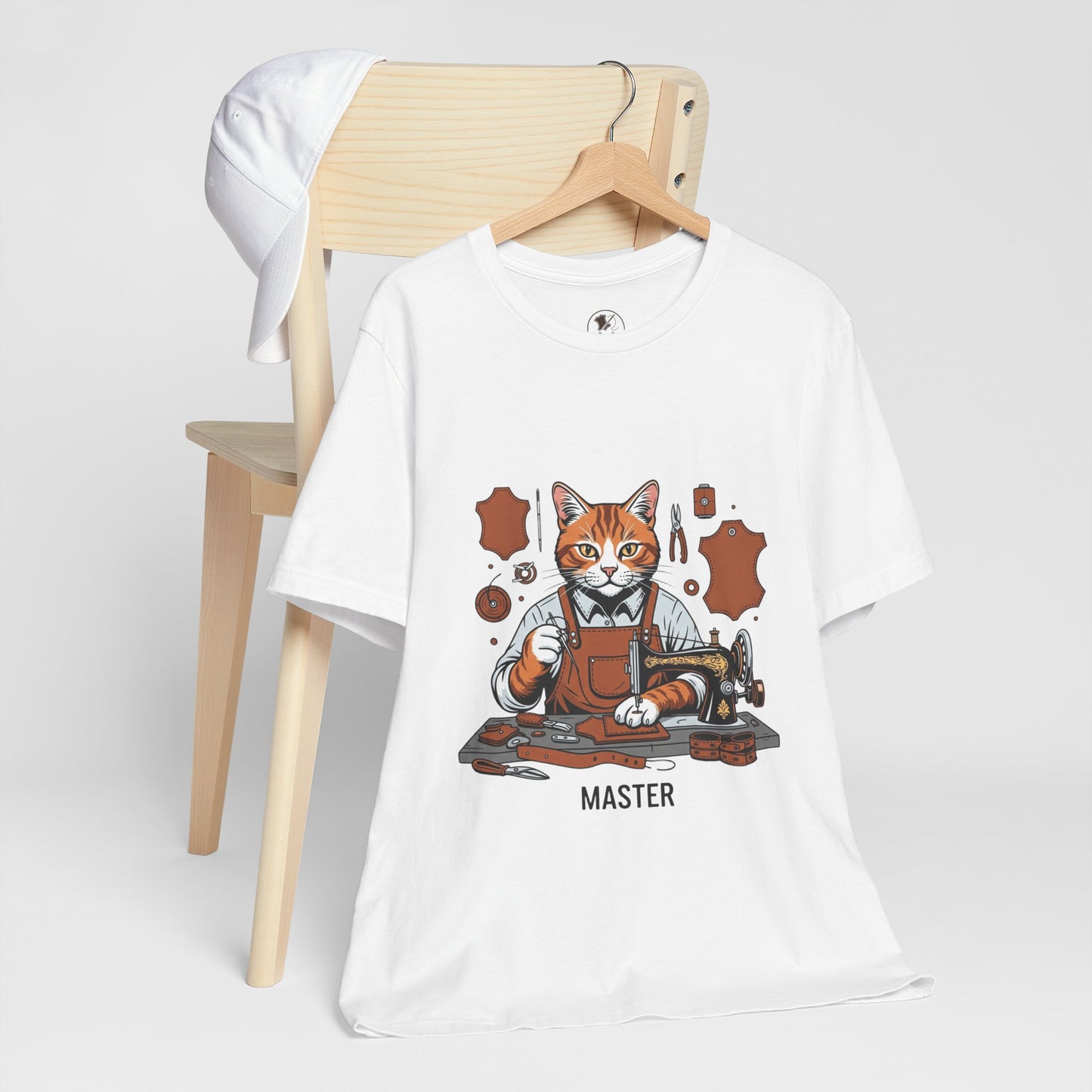Crafty Cat Master Tee - Funny Cat Shirt for Unisex Pet Lovers, Unique Cat Apparel Gift for Cat Owners - ArtOm_farm™ LEATHER